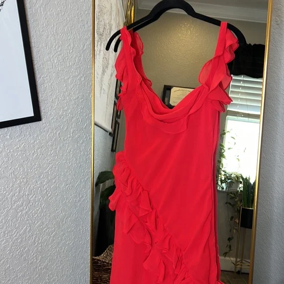 HOUSE OF CB 'Ariela' Cherry Ruffle Maxi Dress NWOT - Picture 11 of 11